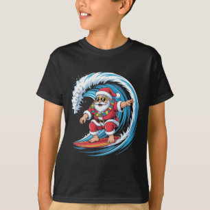 Christmas In July Santa Surf Summer Surfing _3  T-Shirt