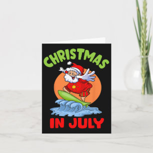 Christmas In July Santa Surfing Kids Toddler Hawai Card
