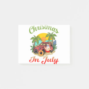 Christmas in July Santa Surfing Summer Post-it Notes