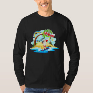 Christmas In July Santa Surfing Summer Surf T-Shirt
