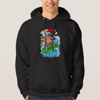 Christmas In July  Santa Surfing Summer Vacation Hoodie