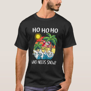 Christmas In July  Santa Surfing Summer Vacation T-Shirt