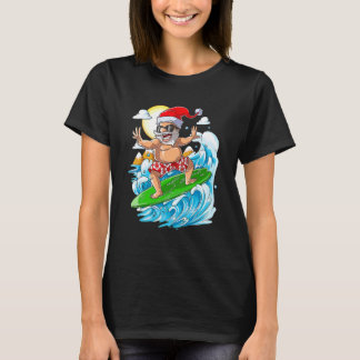 Christmas In July  Santa Surfing Summer Vacation T-Shirt