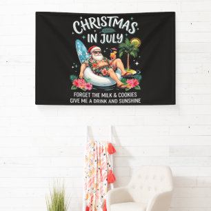 Christmas in July Santa Vacation Drink Banner