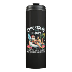 Christmas in July Santa Vacation Drink Thermal Tumbler