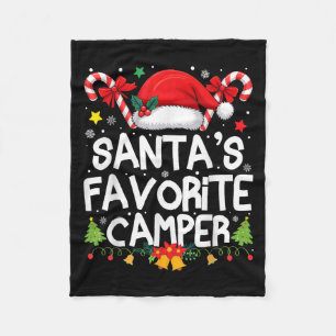 Christmas In July Santas Favorite Camper Camping L Fleece Blanket