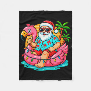 Christmas In July Shirt Boys Kids Santa Flamingo S Fleece Blanket