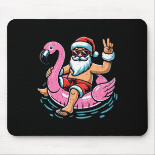 Christmas In July Shirt Boys Kids Santa Flamingo S Mouse Pad