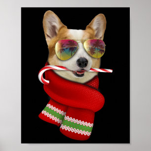 Christmas In July Shirt Fun Corgi Sungles Dog Love Poster