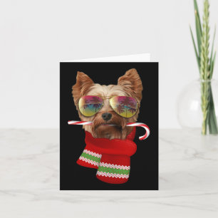 Christmas In July Shirt Fun Yorkie Sungles Dog Lov Card