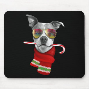 Christmas In July Shirt Pitbull Sungles Dog Lover Mouse Pad