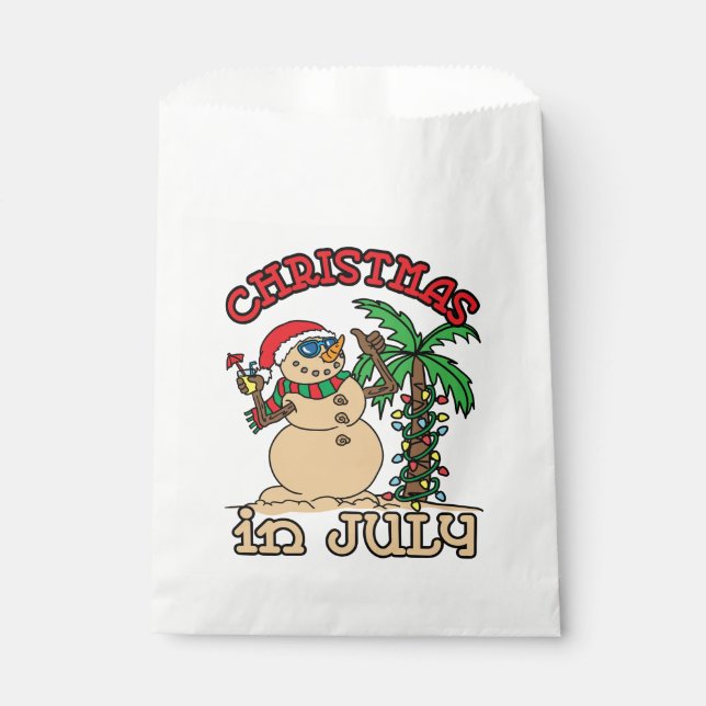 Christmas in July Snowman Sand Beach Favour Bag (Front)