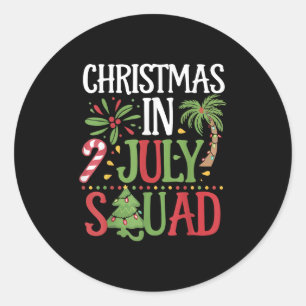 Christmas In July Squad Family Tee Beach Vacation  Classic Round Sticker