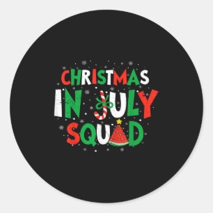 Christmas In July Squad Funny Summer Vacation Men Classic Round Sticker