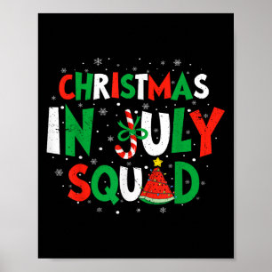 Christmas In July Squad Funny Summer Vacation Men Poster