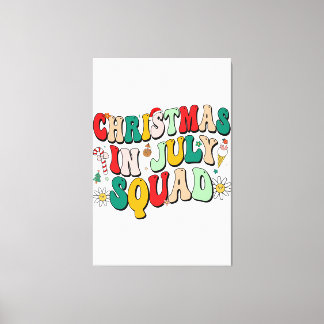 Christmas in July Squad Funny Summer Xmas Beach Va Canvas Print