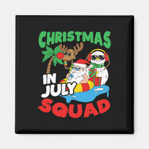 Christmas In July Squad Santa And Friends Xmas For Magnet