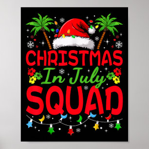 Christmas In July Squad Santa Crew Hawaii Beach Su Poster