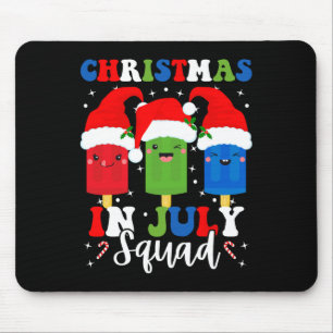Christmas In July Squad Santa Hats Popsicles Xmas Mouse Pad