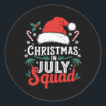 Christmas In July Squad Shirt Family Vacation Summ Classic Round Sticker<br><div class="desc">Christmas In July Squad Shirt Family Vacation Summer Outfits</div>