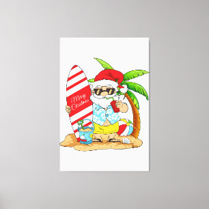 Christmas In July Squad Shirt Groovy Summer Xmas M Canvas Print