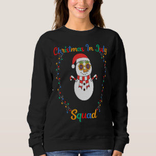 Christmas In July Squad Summer Cute Snowman With X Sweatshirt