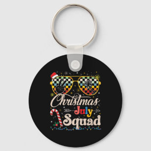 Christmas In July Squad Sungles Summer Beach Funny Keychain