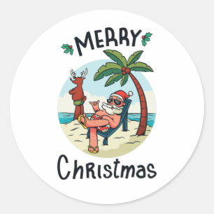 Christmas in July Square Sticker Postcard