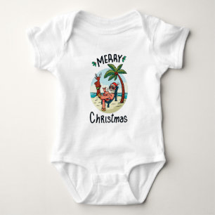 Christmas in July Square Sticker Postcard Baby Bodysuit