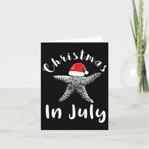 Christmas In July Starfish Santa Hat Tee  Card