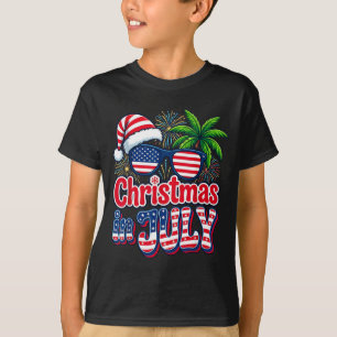 Christmas In July Summer Beach Hawaii Santa Usa T-Shirt
