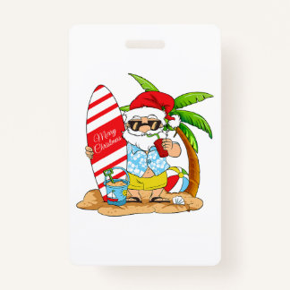Christmas In July Summer Beach Vacation T-Shirt Badge