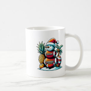 Christmas In July Summer Footll Snowman Funny Chri Coffee Mug