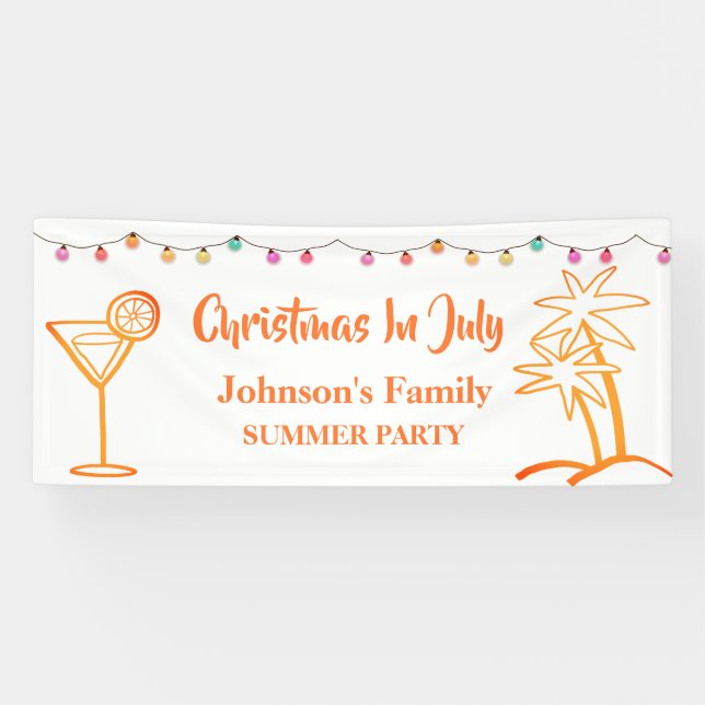 Christmas In July Summer Party  Banner (Horizontal)