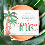Christmas in July Summer Party Invitation<br><div class="desc">Lets celebrate Christmas in July with a party!
Invite family and friends to your Christmas themed celebration with this fun invitation featuring hand drawn palm trees decorated with lights.
Customize these invitations with you details and enjoy the fun!
Original Drawing © Michele Davies.</div>