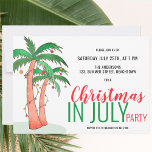 Christmas in July Summer Party Invitation<br><div class="desc">Let's celebrate Christmas in July with a party! Invite family and friends to your Christmas in July party with this fun invitation featuring watercolor palm trees decorated with lights and baubles. Customize these invitations with your details and enjoy the fun! As we create our artwork you won't find this exact...</div>