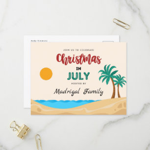 Christmas in July Summer Party Invitation Postcard