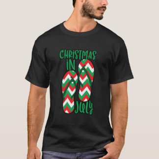 Christmas In July Summer Sandals Xmas Beach Surf T-Shirt