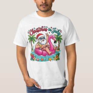 Christmas in July Summer Santa Beach PNG T-Shirt