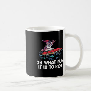 Christmas In July Summer Santa On Beach Boating Coffee Mug