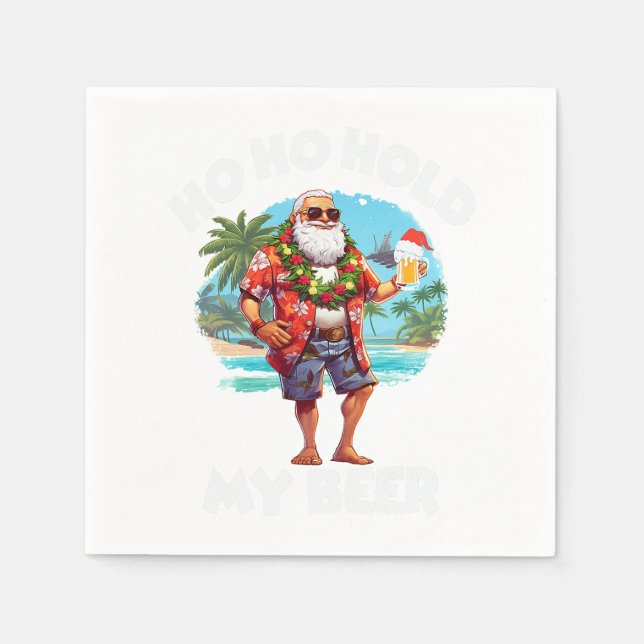 Christmas in July Summer Santa Sunglasses Ho Ho Ho Napkin (Front)