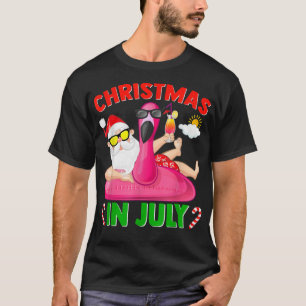 Christmas In July Summer Swimming Fun Santa Claus T-Shirt