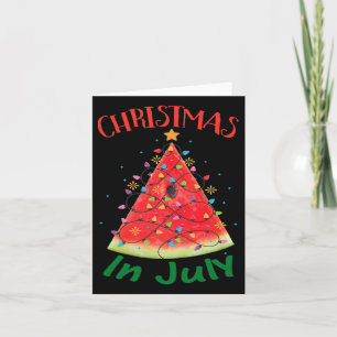 Christmas In July Summer Tee Melon Christmas Tree Card