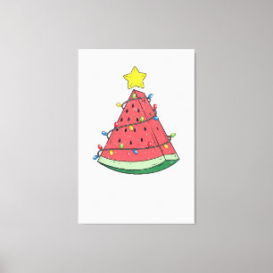 Christmas In July Summer Watermelon Xmas Tree Men  Canvas Print