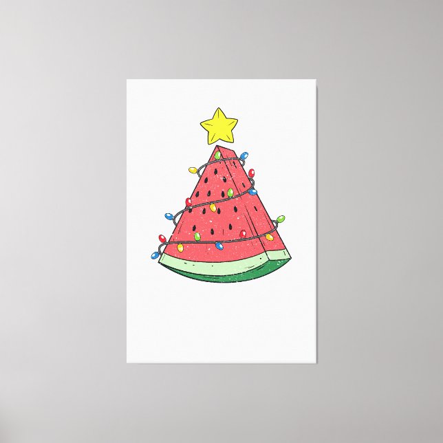 Christmas In July Summer Watermelon Xmas Tree Men  Canvas Print (Front)