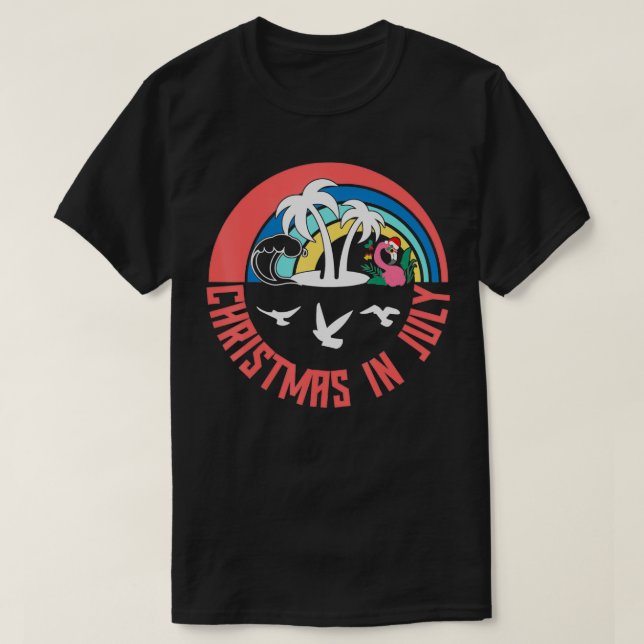Christmas in July SummerBeach Vacation Xmas Graphi T-Shirt (Design Front)