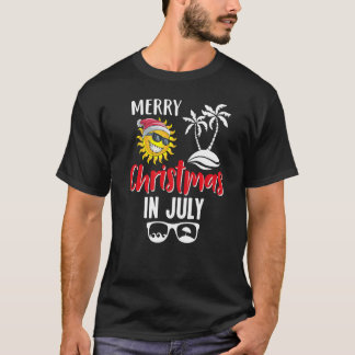 Christmas In July Sun  Summer  Xmas Santa T-Shirt
