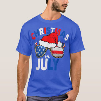 Christmas In July Sunglasses Mid of Year 4th of Ju T-Shirt