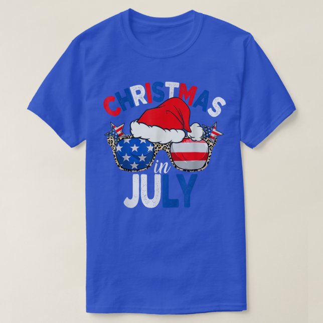 Christmas In July Sunglasses USA Flag Summer Men W T-Shirt (Design Front)