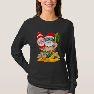 Christmas In July Surfing Santa Summer Beach Vaca T-Shirt